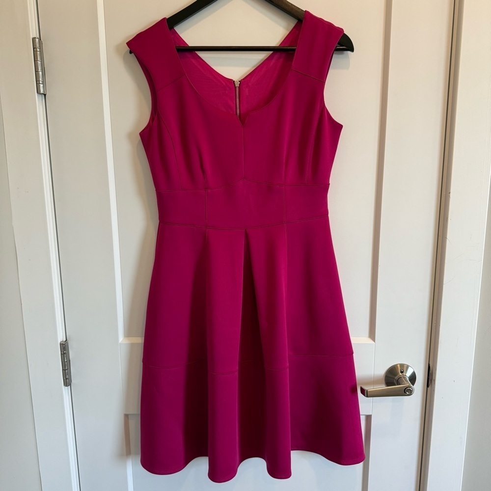 Magenta Pink Sweetheart Neckline Mini Dress Size 10 - Picture 2 of 11
